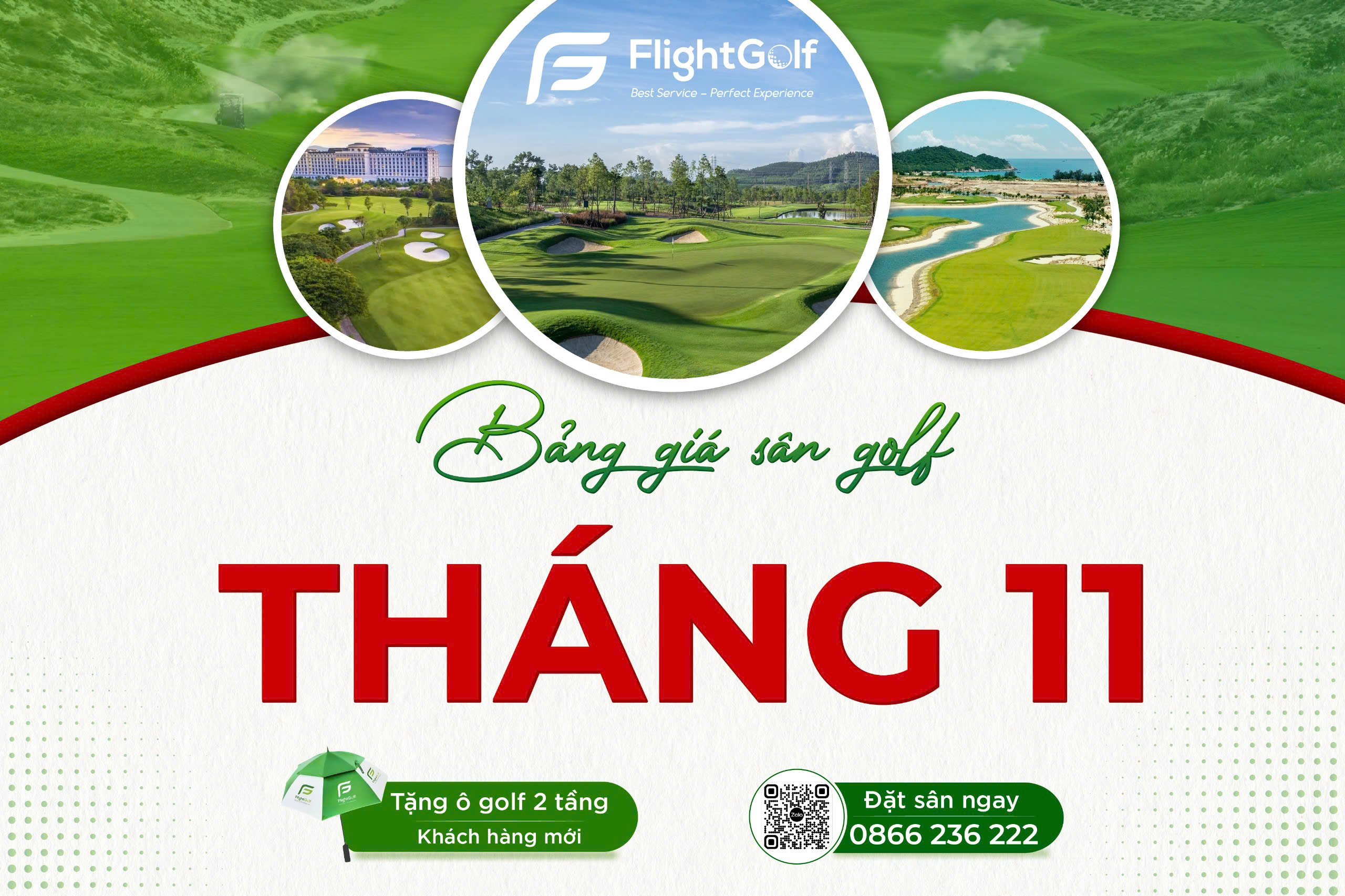 bảng giá ưu đãi sân golf tháng 11