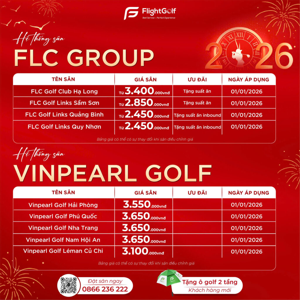 bảng giá golf Tết Dương lịch