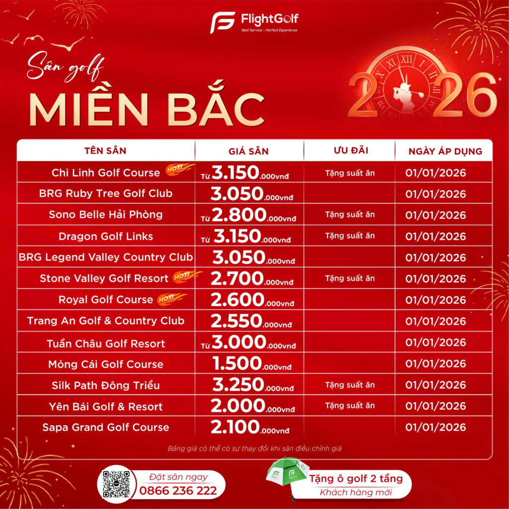 bảng giá golf Tết Dương lịch