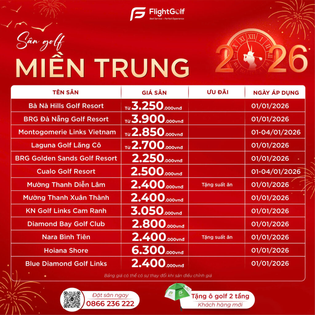 bảng giá golf Tết Dương lịch