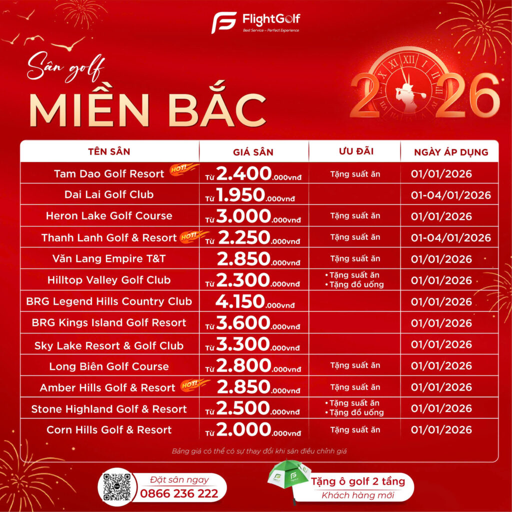 bảng giá golf Tết Dương lịch